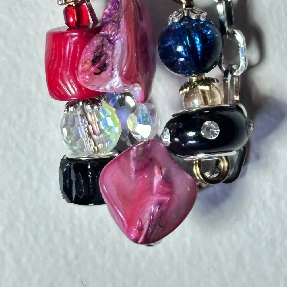 Artisan Glass Bead Brooch Pin Hand Crafted | Glass Multicolor Wire-Wrapped OOAK